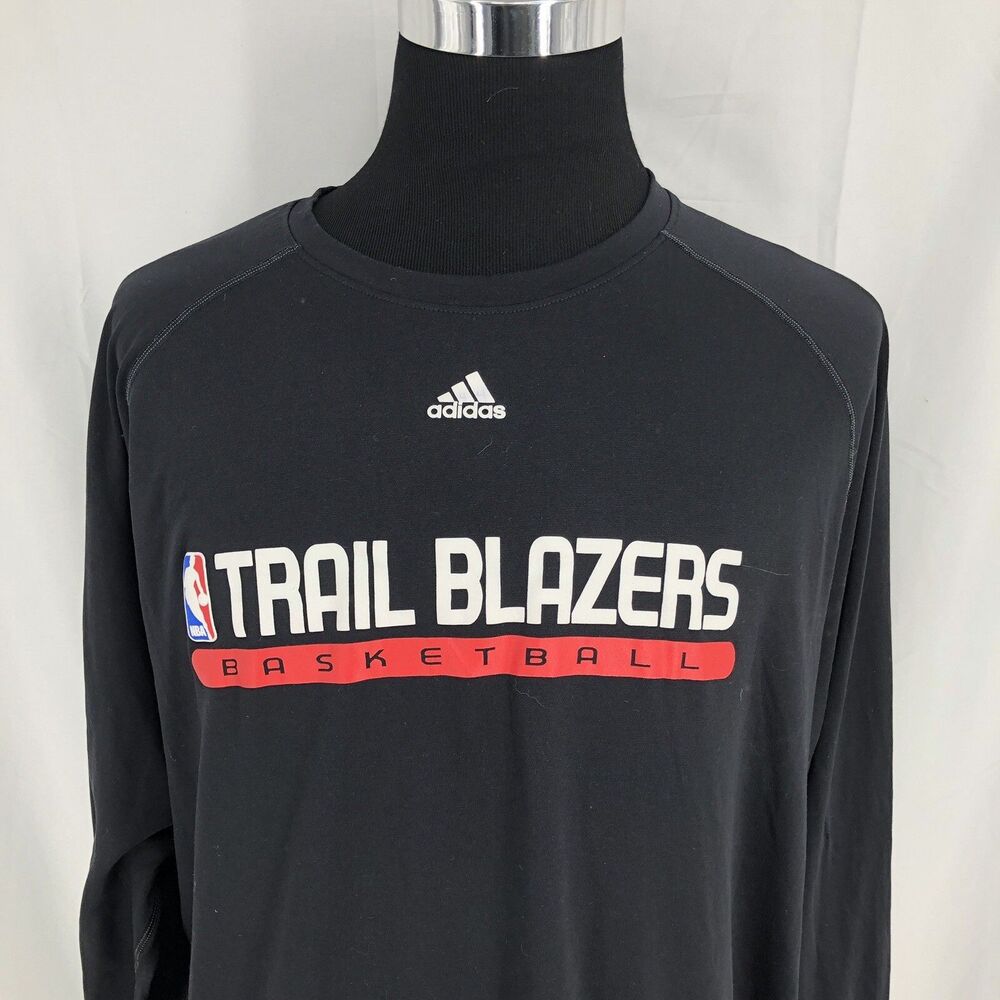 Adidas Climalite Portland Trail Blazers Basketball NBA Long Sleeve Shirt XXXL
